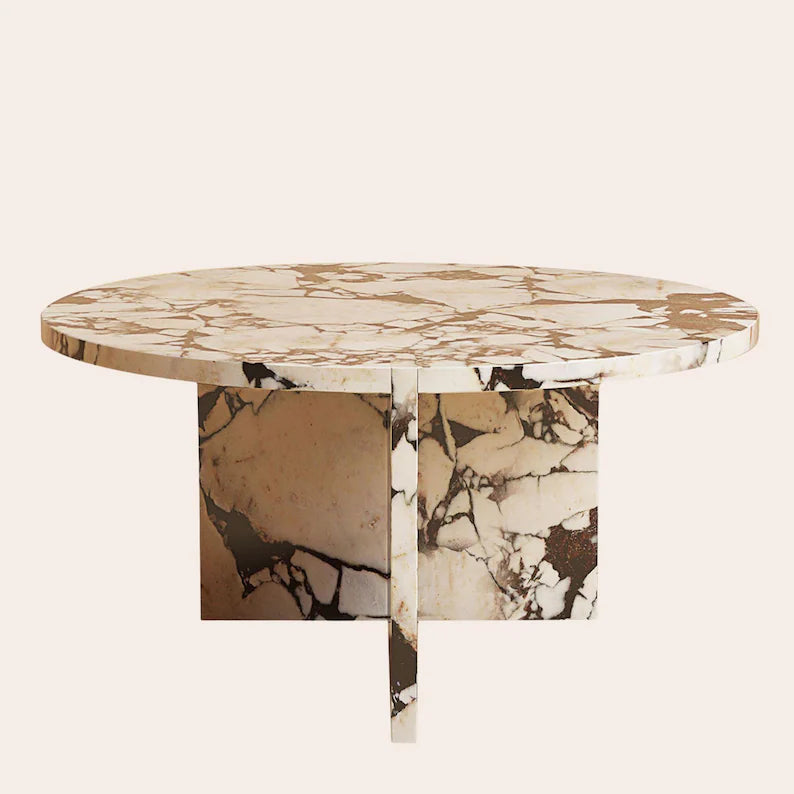 Calacatta Viola Marble Coffee Table , Solid Natural Stone, Handmade Coffee Table from Real Marble