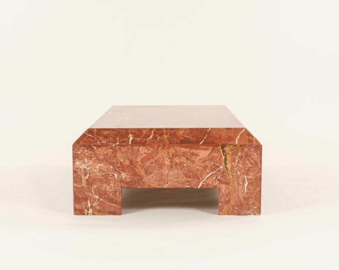 Red Roja Stone Marble Cocktail Table, Coffee Table