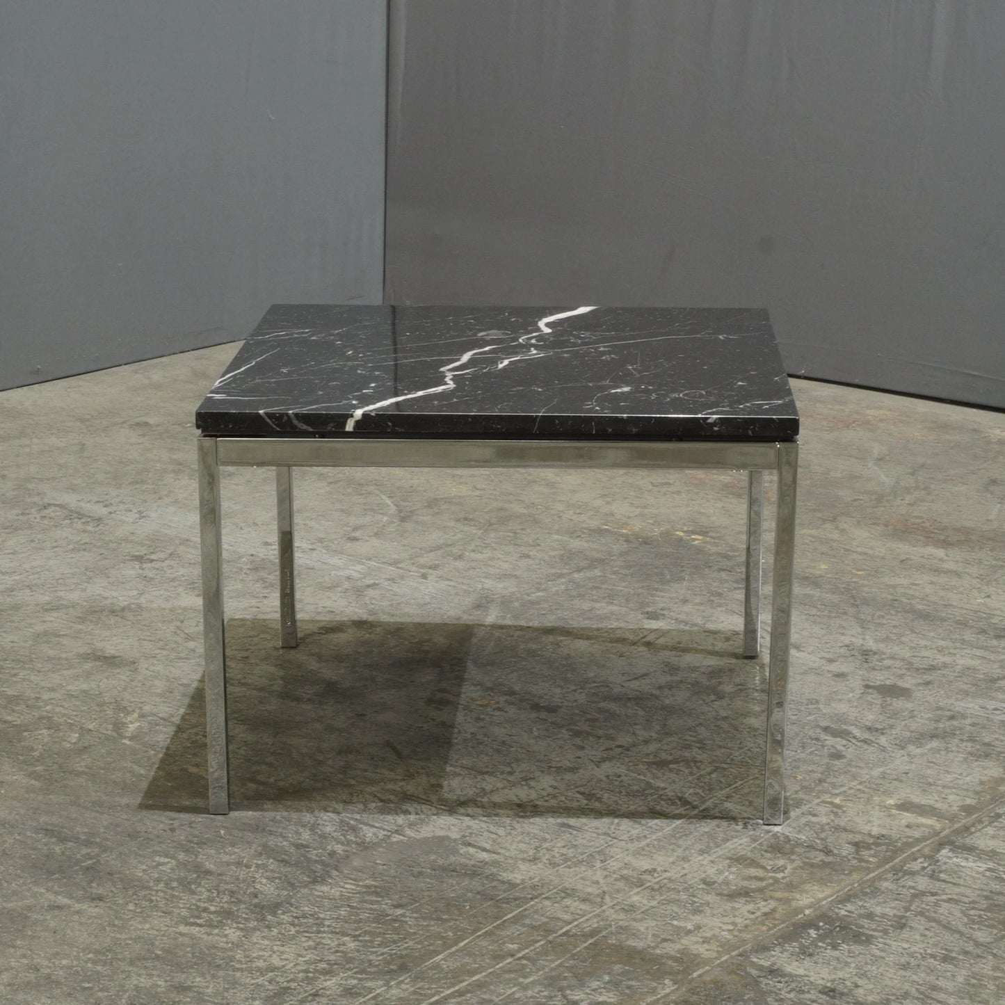 KNOLL STYLE BLACK MARBLE SQUARE COFFEE TABLE