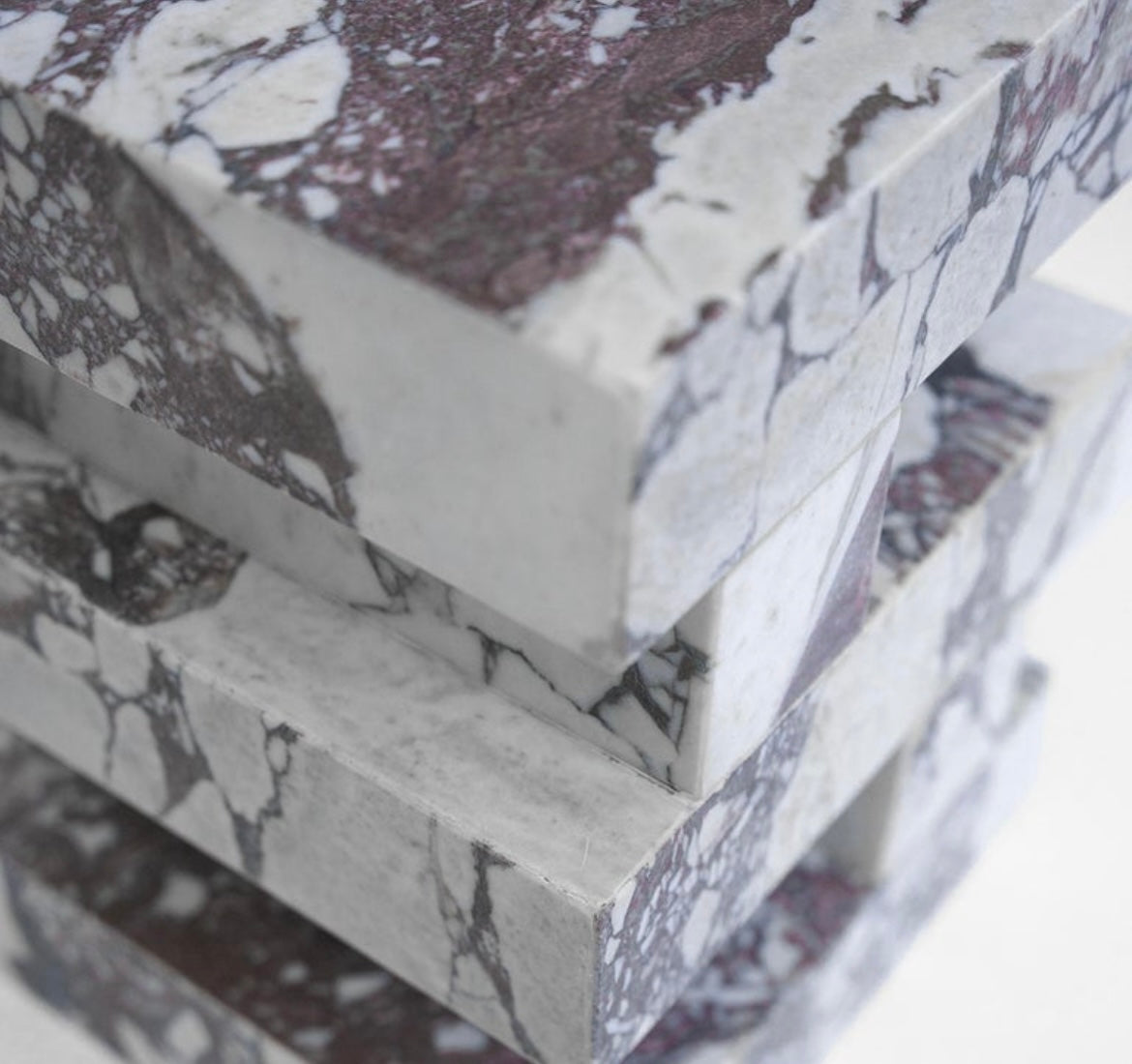 Calacatta Viola Marble Cubed Side Bedside Table