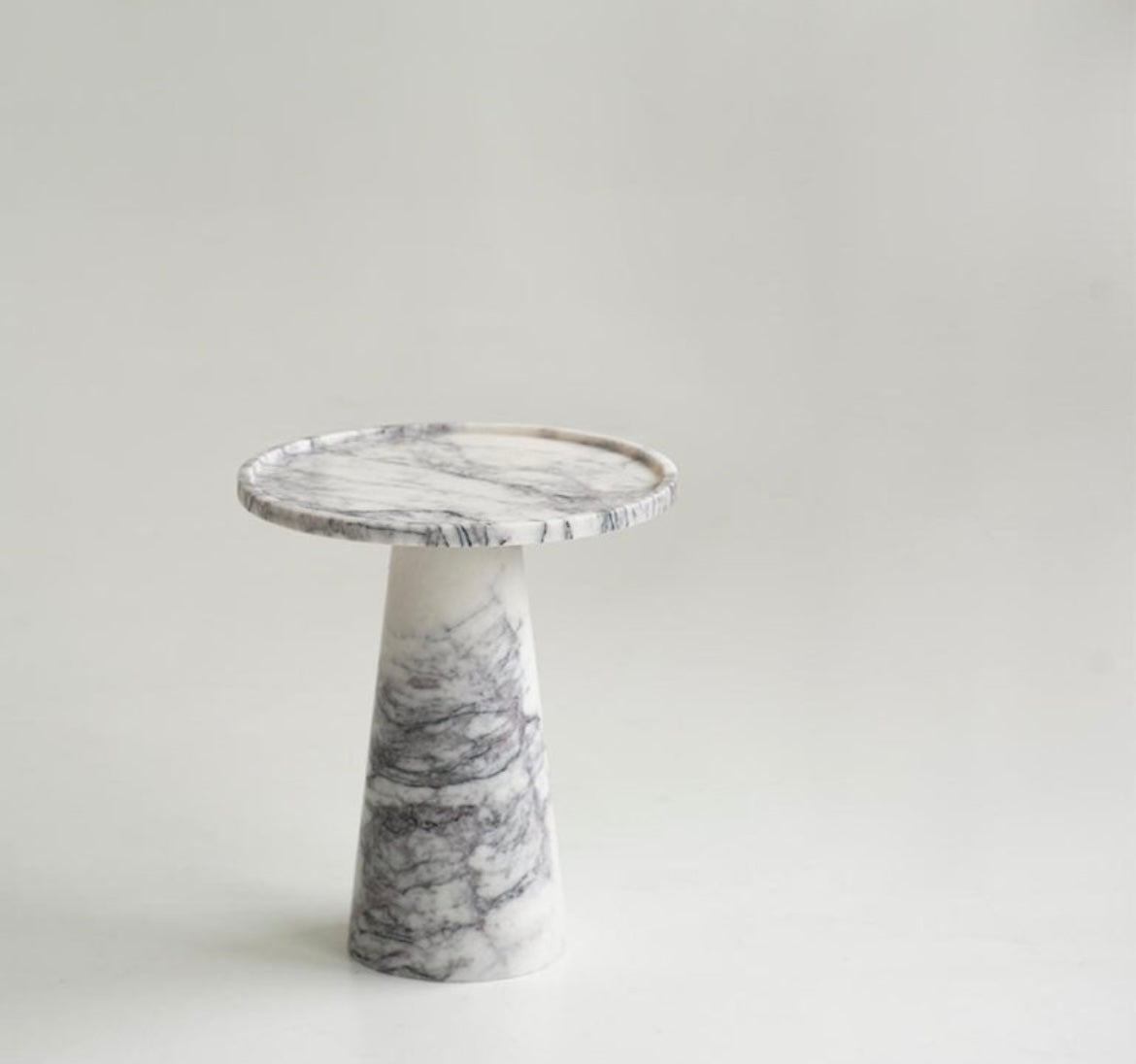 Calacatta Viola Marble Pedestal Cone Side Table