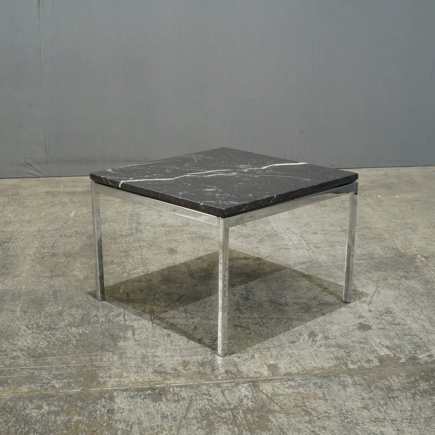 KNOLL STYLE BLACK MARBLE SQUARE COFFEE TABLE