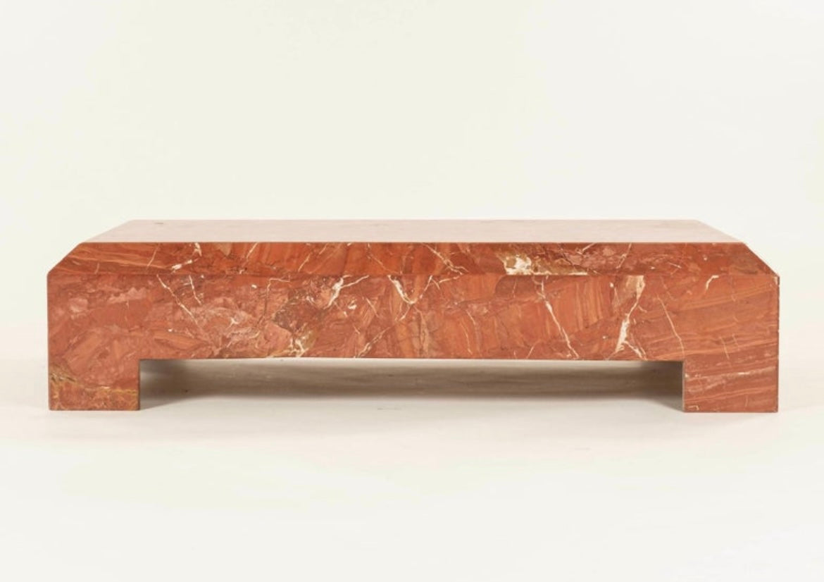 Red Roja Stone Marble Cocktail Table, Coffee Table