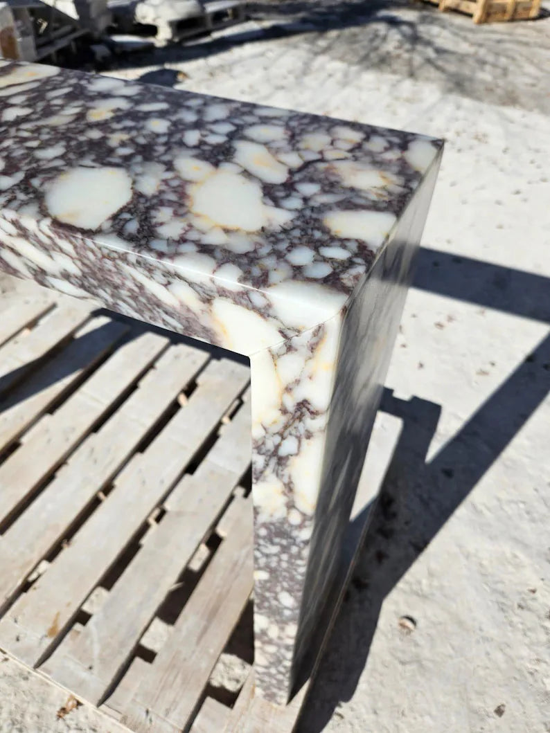 Natural Calacatta Viola Marble Console Table
