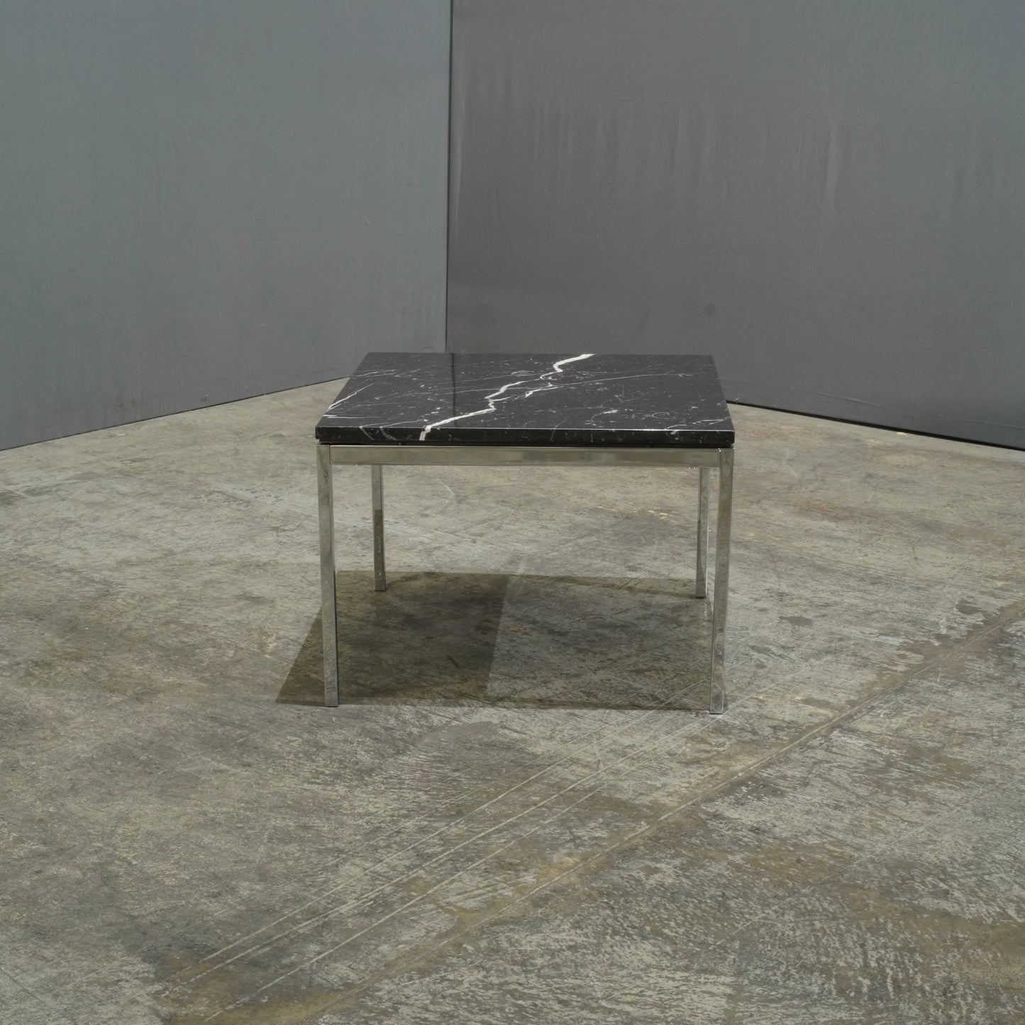 KNOLL STYLE BLACK MARBLE SQUARE COFFEE TABLE