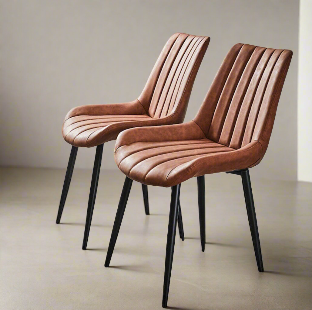 Sets of 2 Malmo Faux Leather Kitchen Dining Chairs