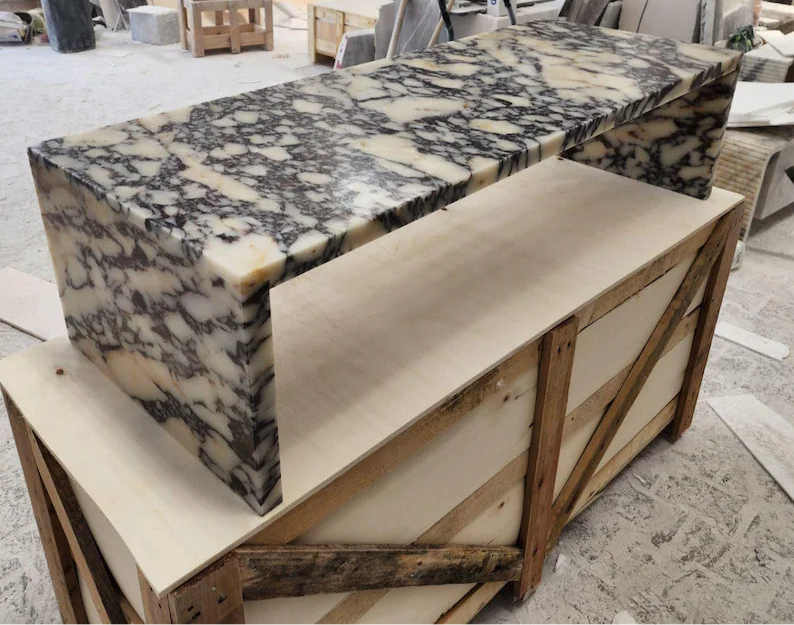 Calacatta Viola Marble, Coffee Table, Marble Coffee Table, Handmade Coffee Table from Real Marble