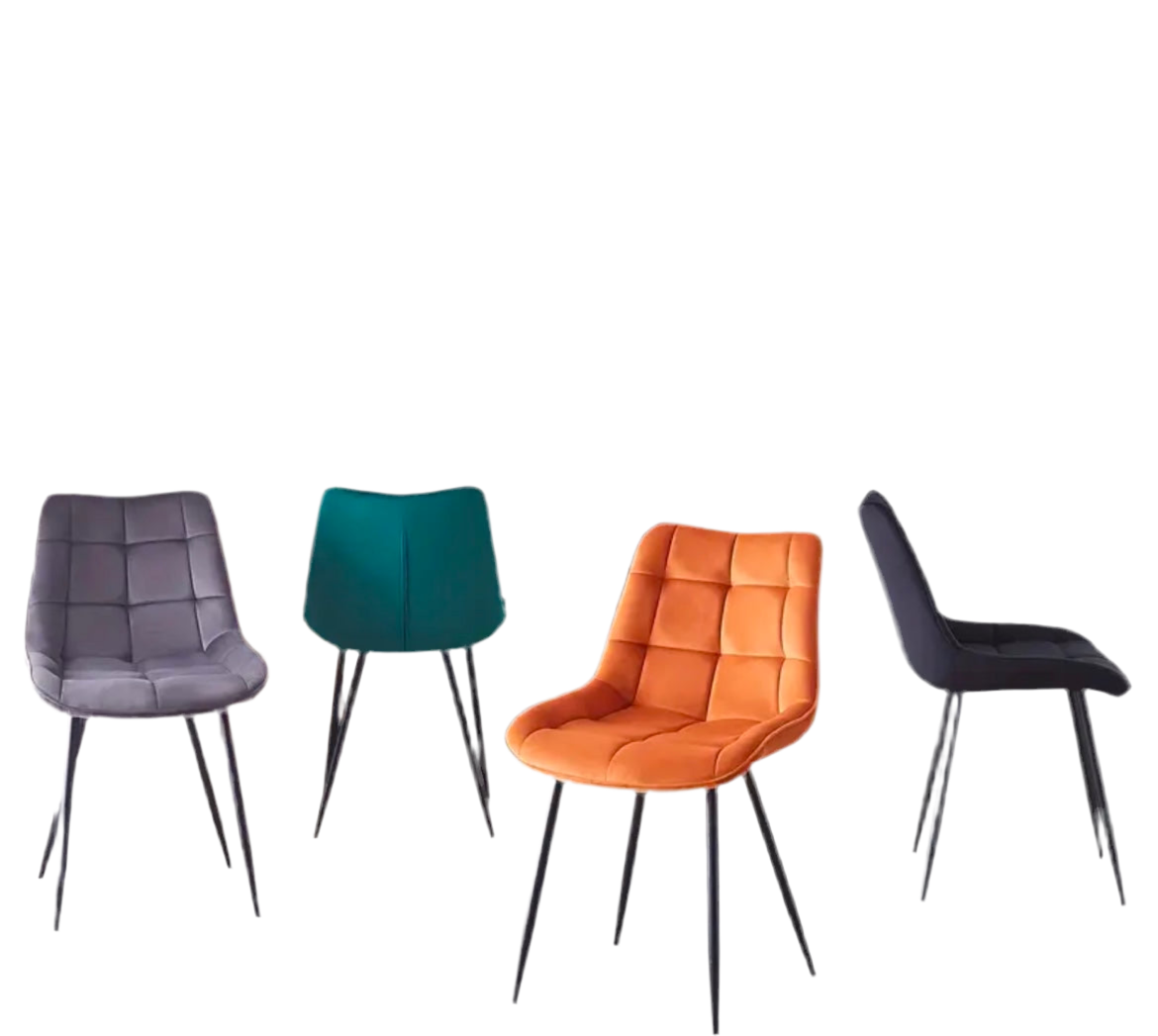 Dining Chairs Set of 4 Velvet Dining Chairs with Backrest and Padded Seat
