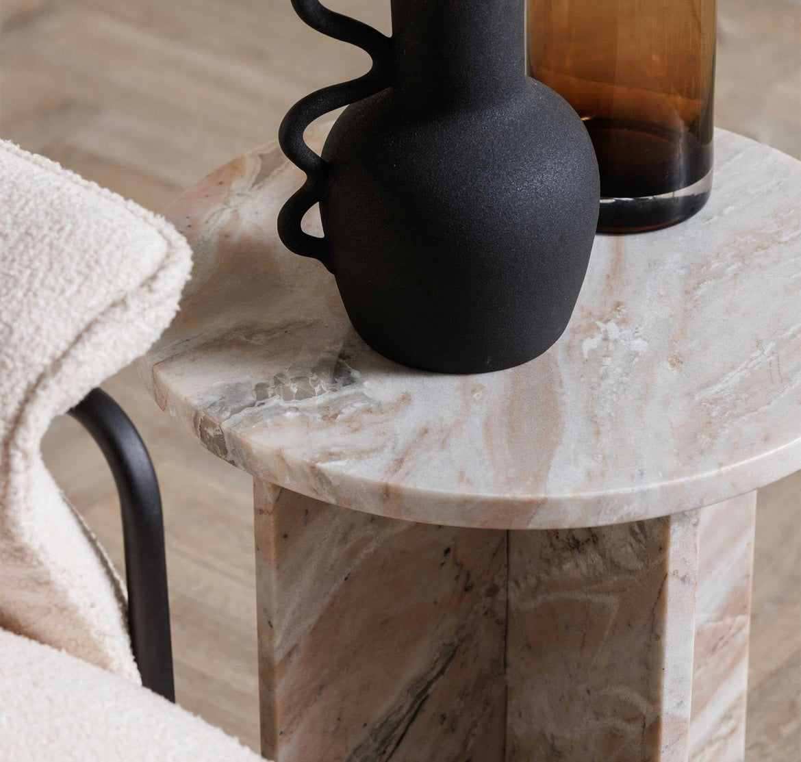 Round Top Marble Side Table
