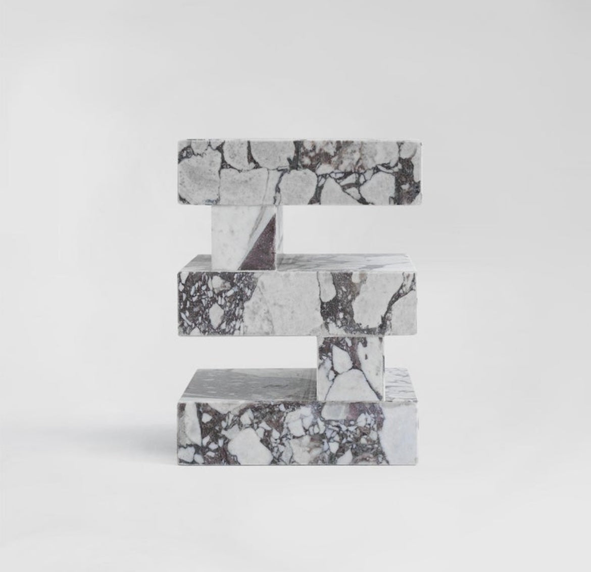 Calacatta Viola Marble Cubed Side Bedside Table