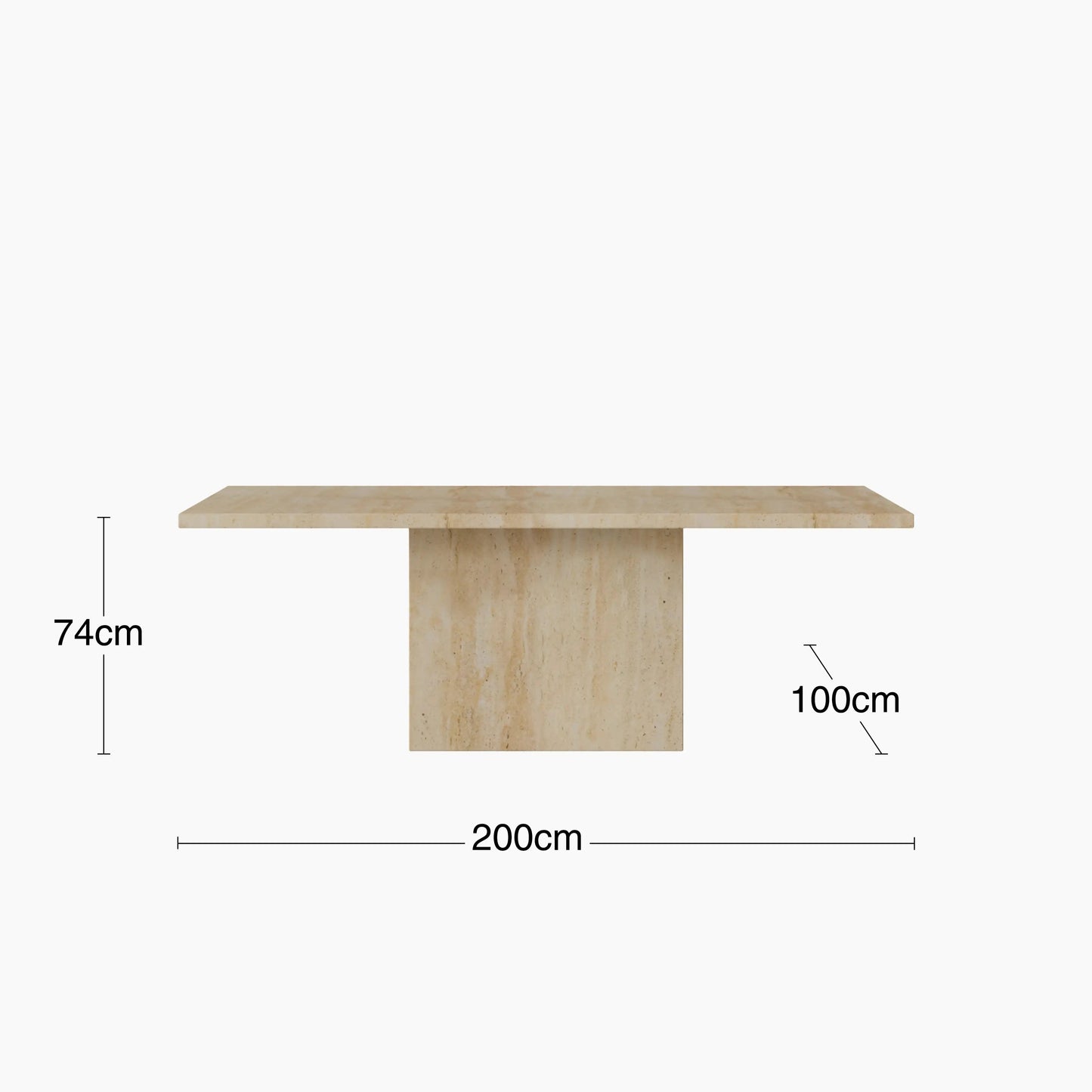 6-8 Seat Travertine Rectangle Dining Table