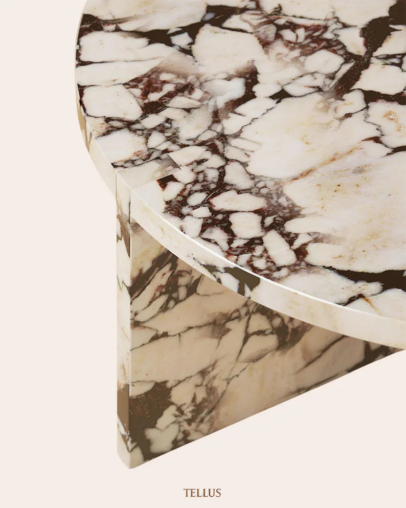 Calacatta Viola Marble Coffee Table , Solid Natural Stone, Handmade Coffee Table from Real Marble