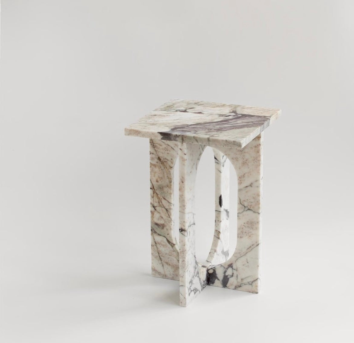 Calacatta Viola Marble Contemporary Side Table