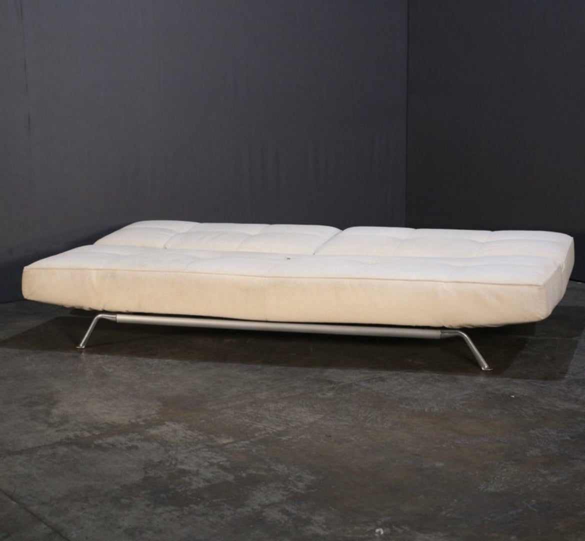 Ligne Roset Cream Leather Smala Sofa" by Pascal Mourgue