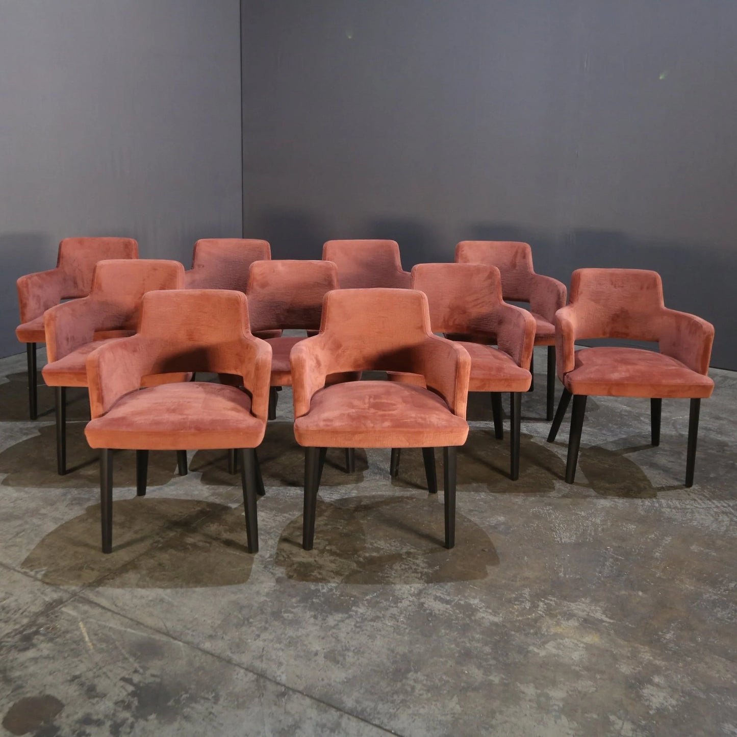 GALLOTTI & RADICE THEA QUEEN ARMCHAIR BY PINUCCIO BORGONOVO, SET OF SIX