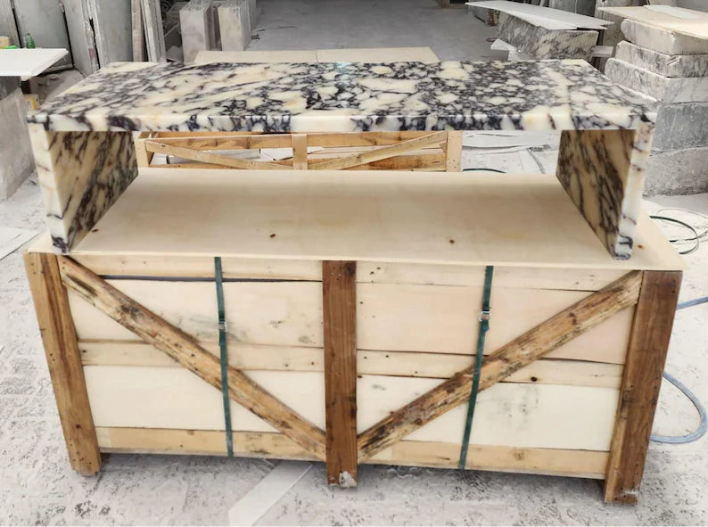 Calacatta Viola Marble, Coffee Table, Marble Coffee Table, Handmade Coffee Table from Real Marble
