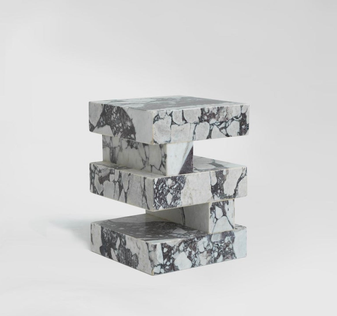 Calacatta Viola Marble Cubed Side Bedside Table