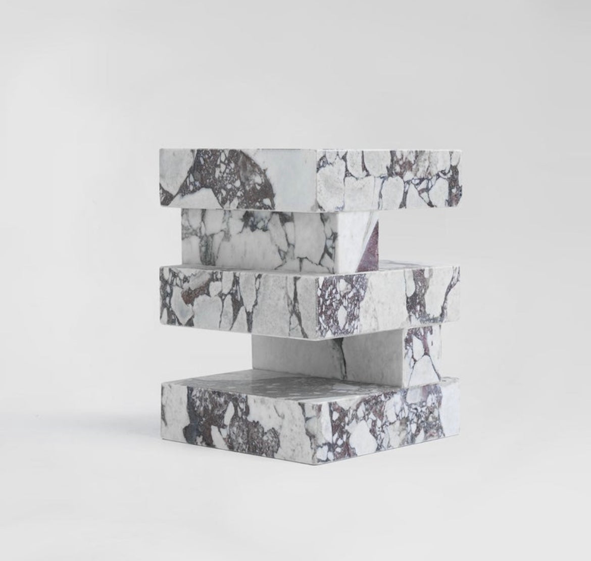 Calacatta Viola Marble Cubed Side Bedside Table