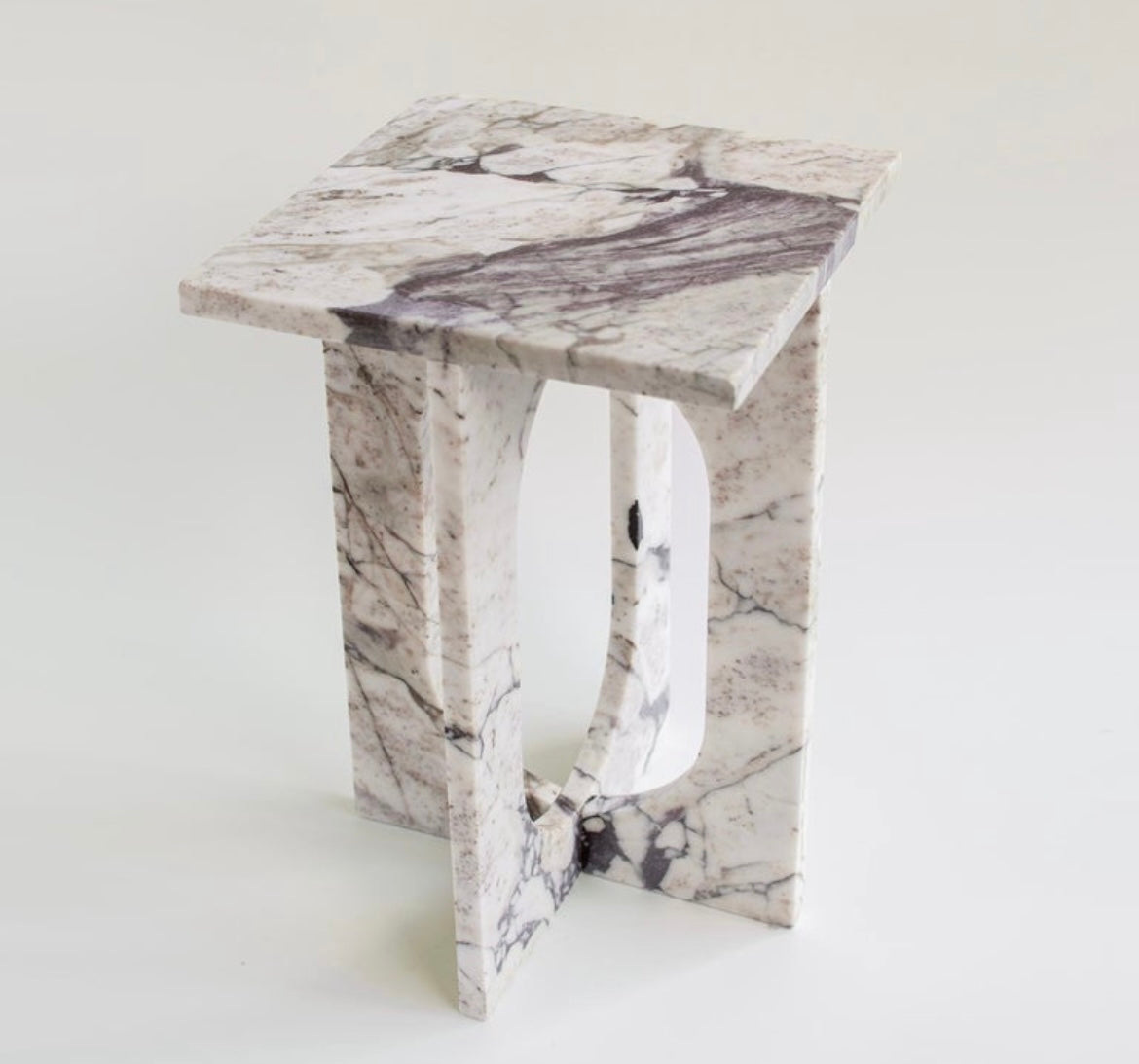 Calacatta Viola Marble Contemporary Side Table