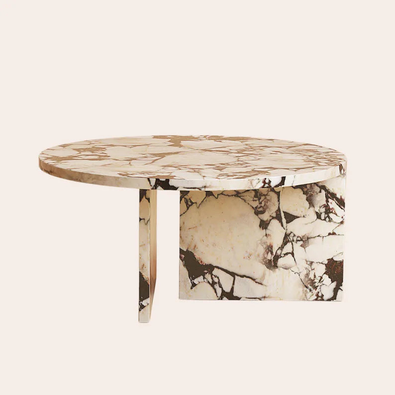 Calacatta Viola Marble Coffee Table , Solid Natural Stone, Handmade Coffee Table from Real Marble