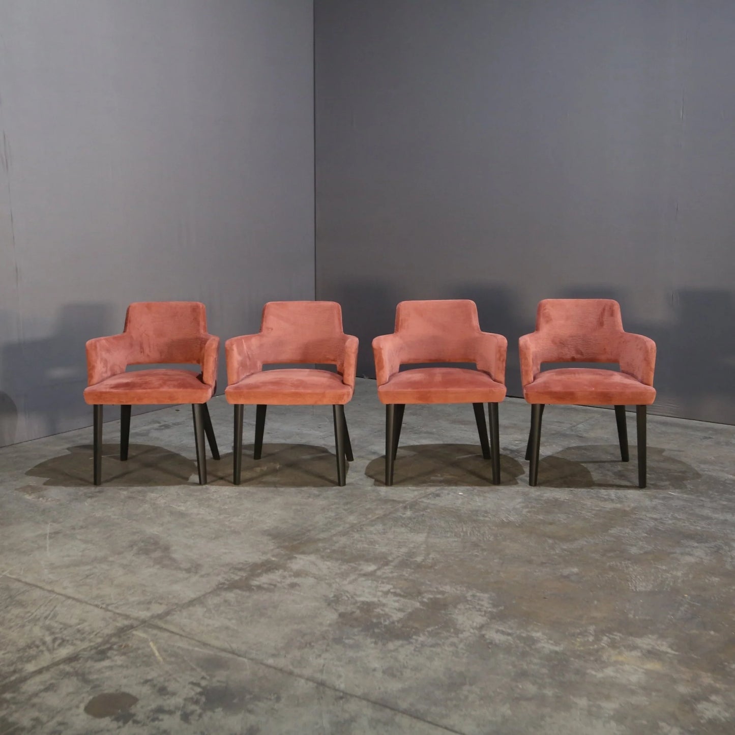 GALLOTTI & RADICE THEA QUEEN ARMCHAIR BY PINUCCIO BORGONOVO, SET OF SIX