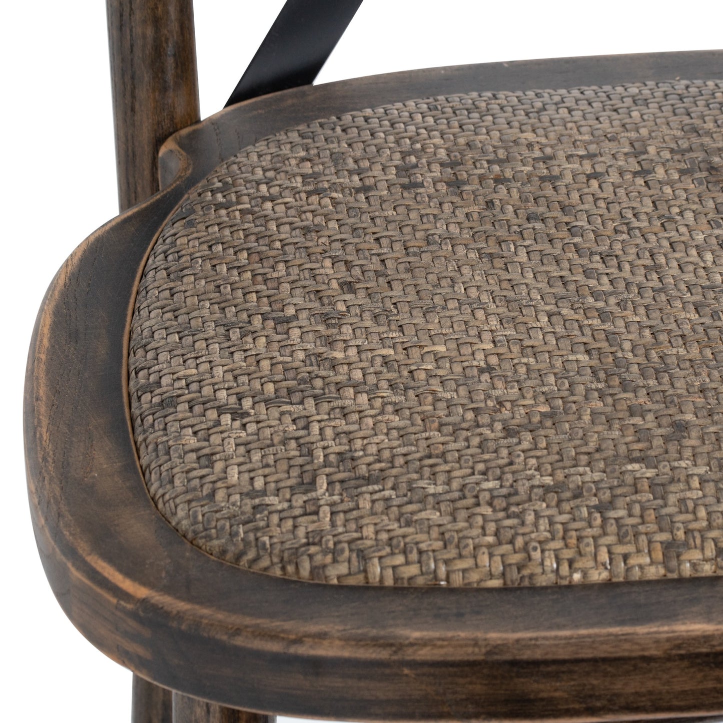 Cross Back Oak Bar Stool