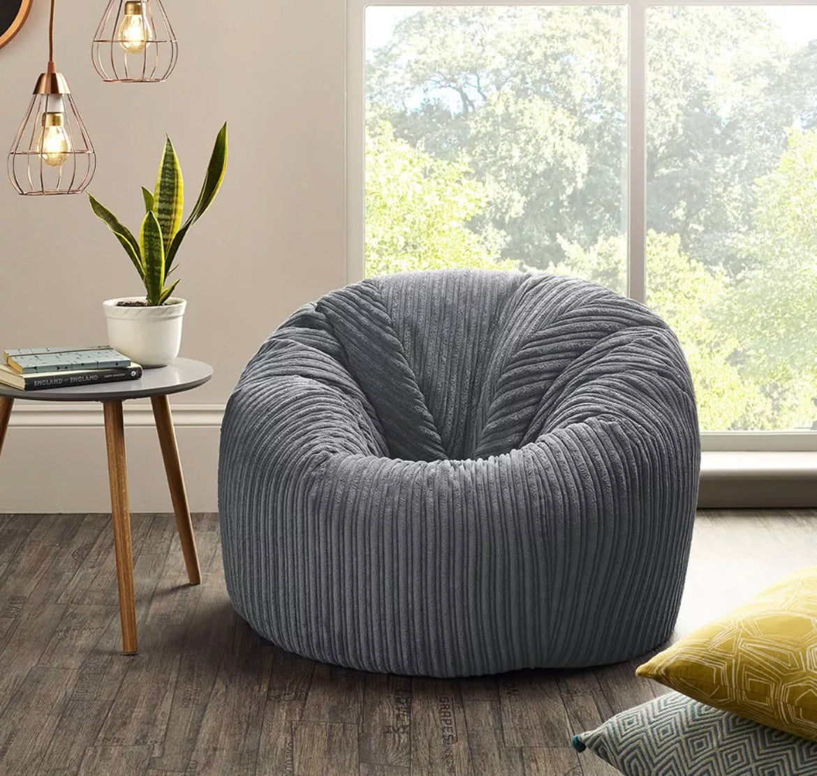 Filled Cord Beanbag Chair Large Bean Bag in Jumbo Cord