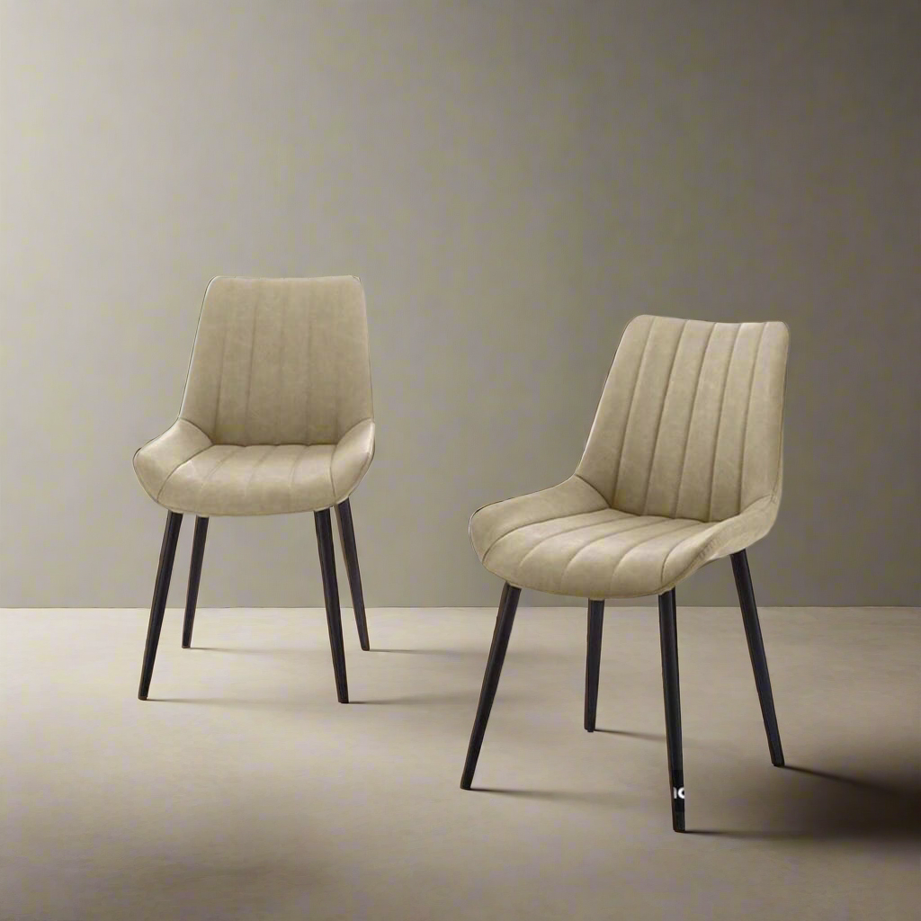 Sets of 2 Malmo Faux Leather Kitchen Dining Chairs