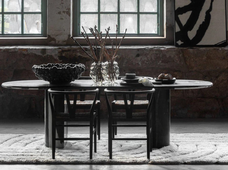 White And Black Marble Dining Table