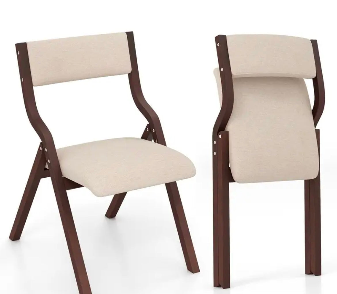 Cotswolds Emily Set of 2 Wooden Padded Folding Chairs