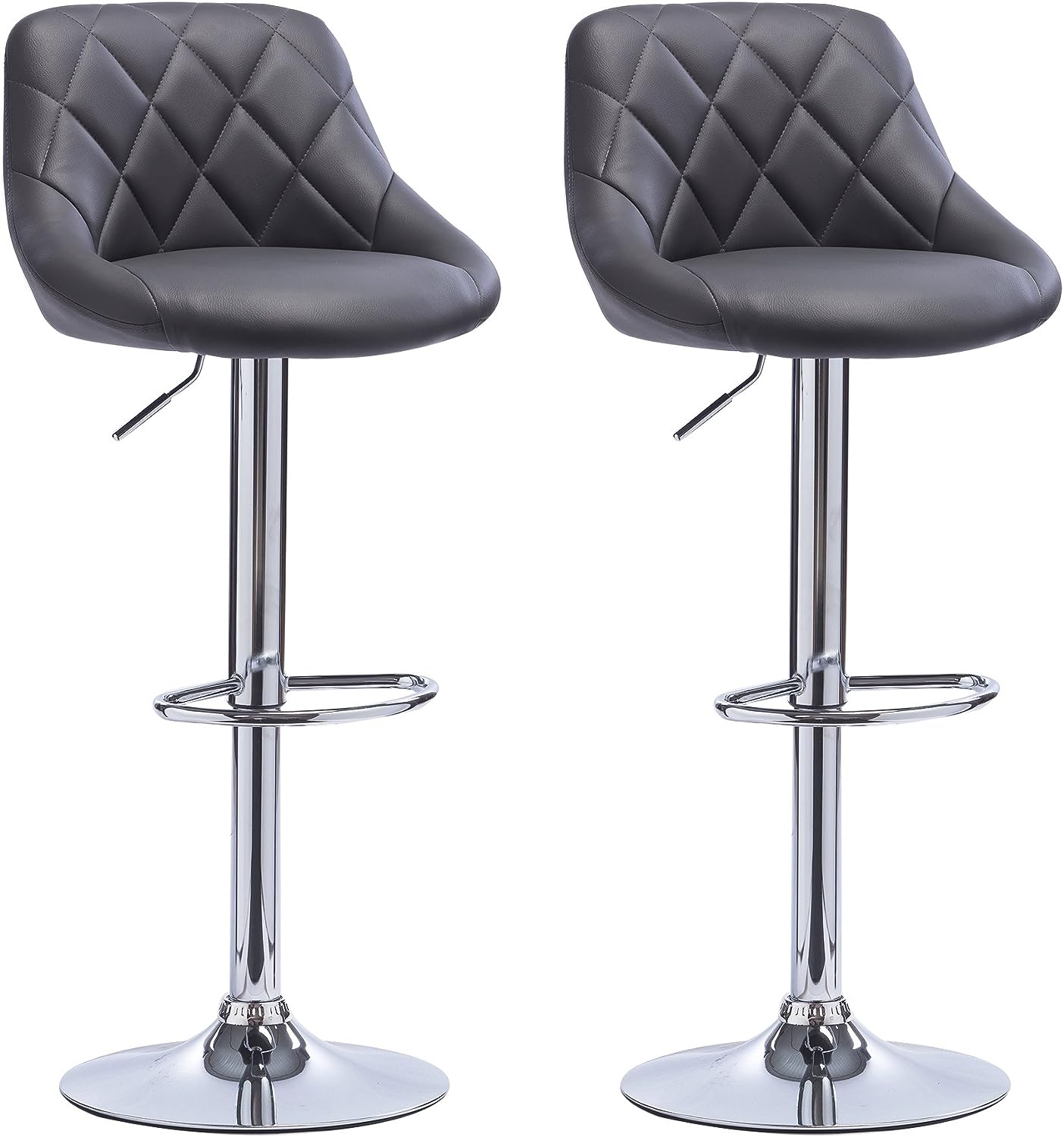 PU Leather Grey Stools Grey Bar Chairs Dining Stools Bar Stools