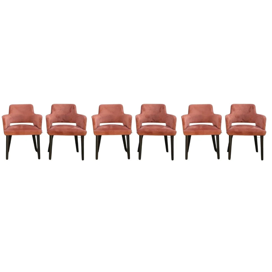 GALLOTTI & RADICE THEA QUEEN ARMCHAIR BY PINUCCIO BORGONOVO, SET OF SIX