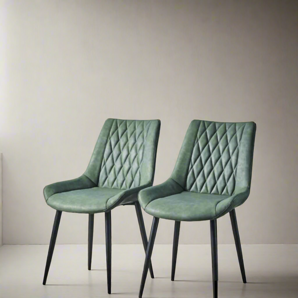 Sets of 2 Malmo Faux Leather Kitchen Dining Chairs