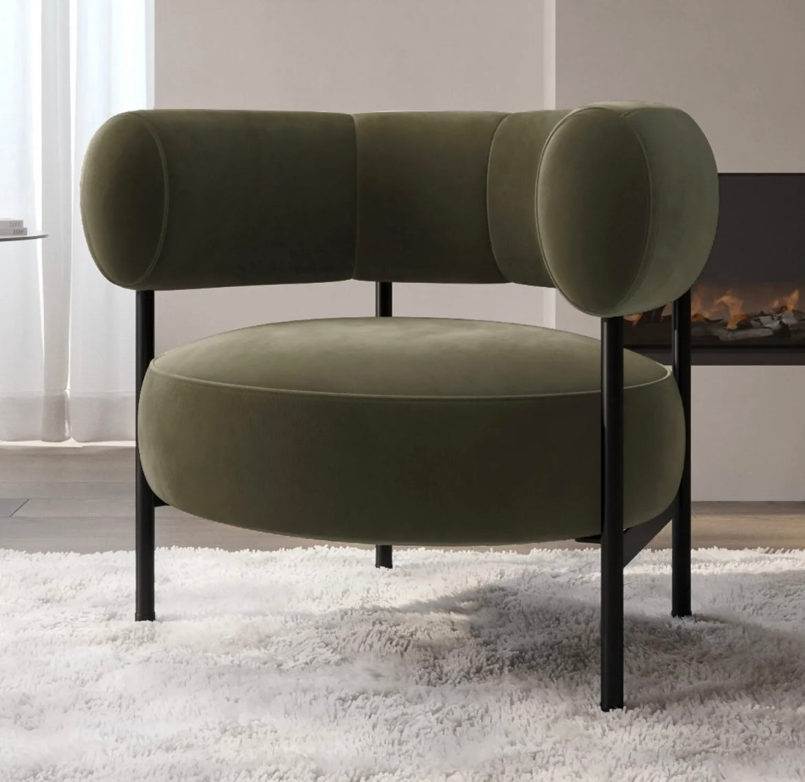 Cotswolds Velvet Curved Accent Chairs