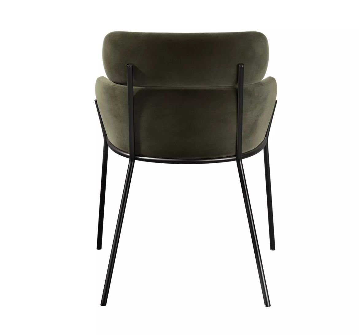 Soho Set of 2 Green Velvet Curved Dining chairs