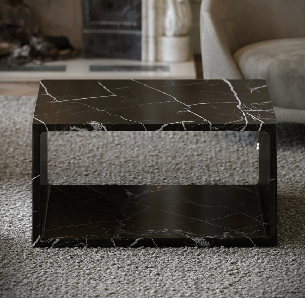 AZZURRA NERO MARQUINA MARBLE COFFEE TABLE 800MM