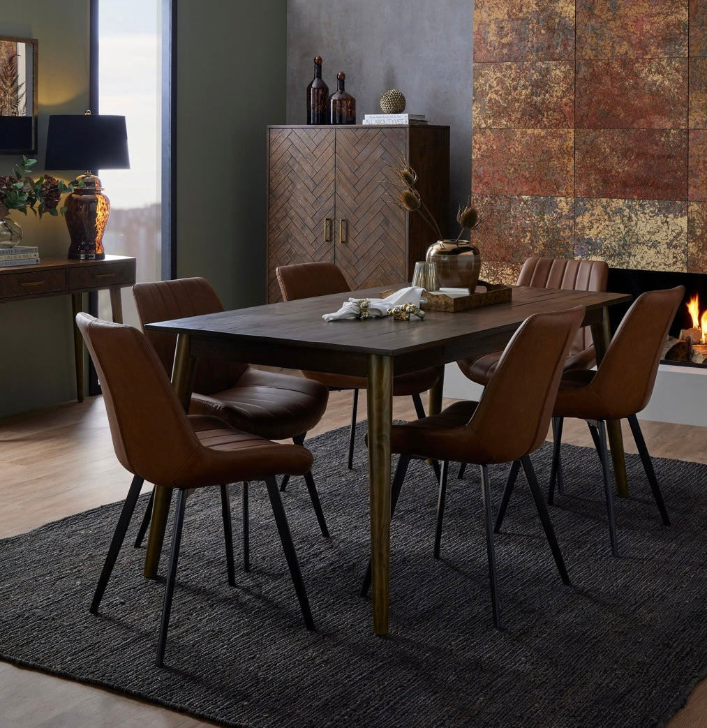 Tan Leather Malmo Dining Chairs