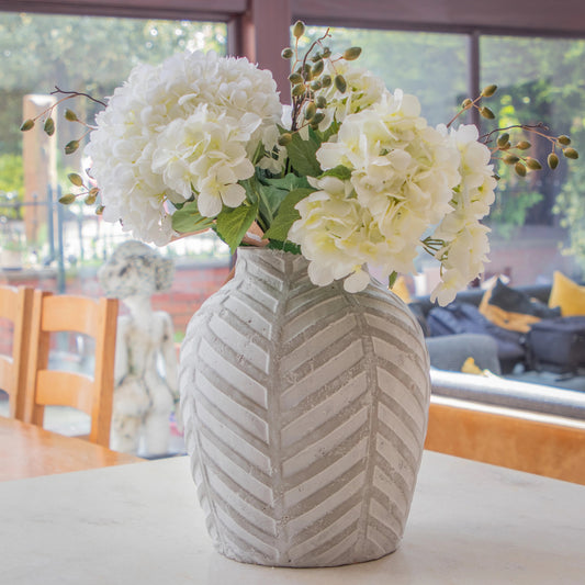 Bloomville  Textured Stone Vase