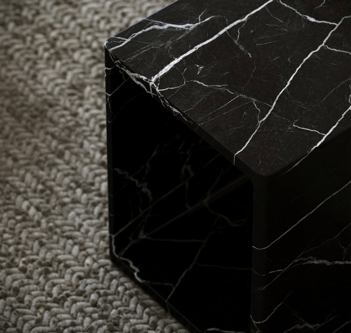 AZZURRA NERO MARQUINA MARBLE SIDE TABLE 400MM