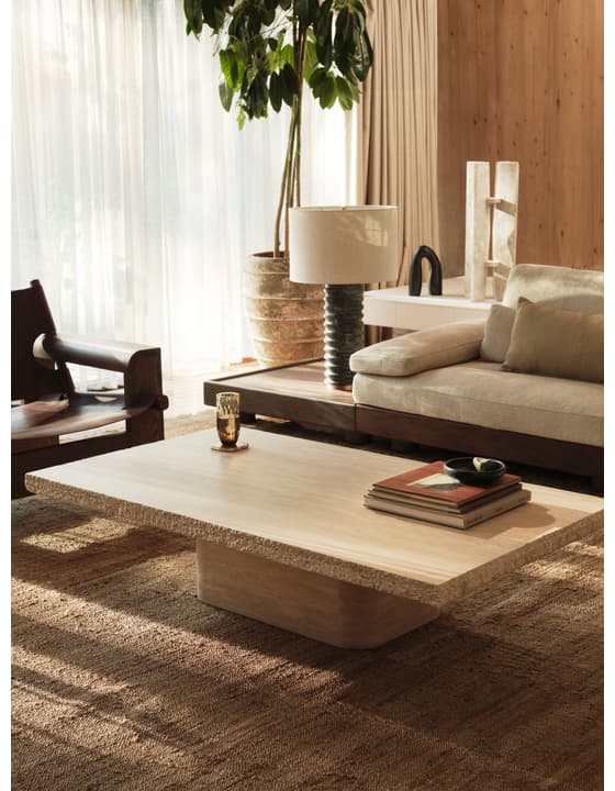 Ramsey Coffee Table, Travertine