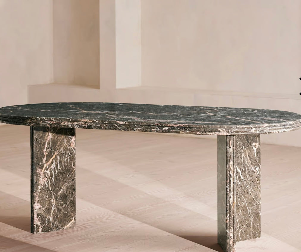 Rosaline Dining Table, Griseo Rosa Marble