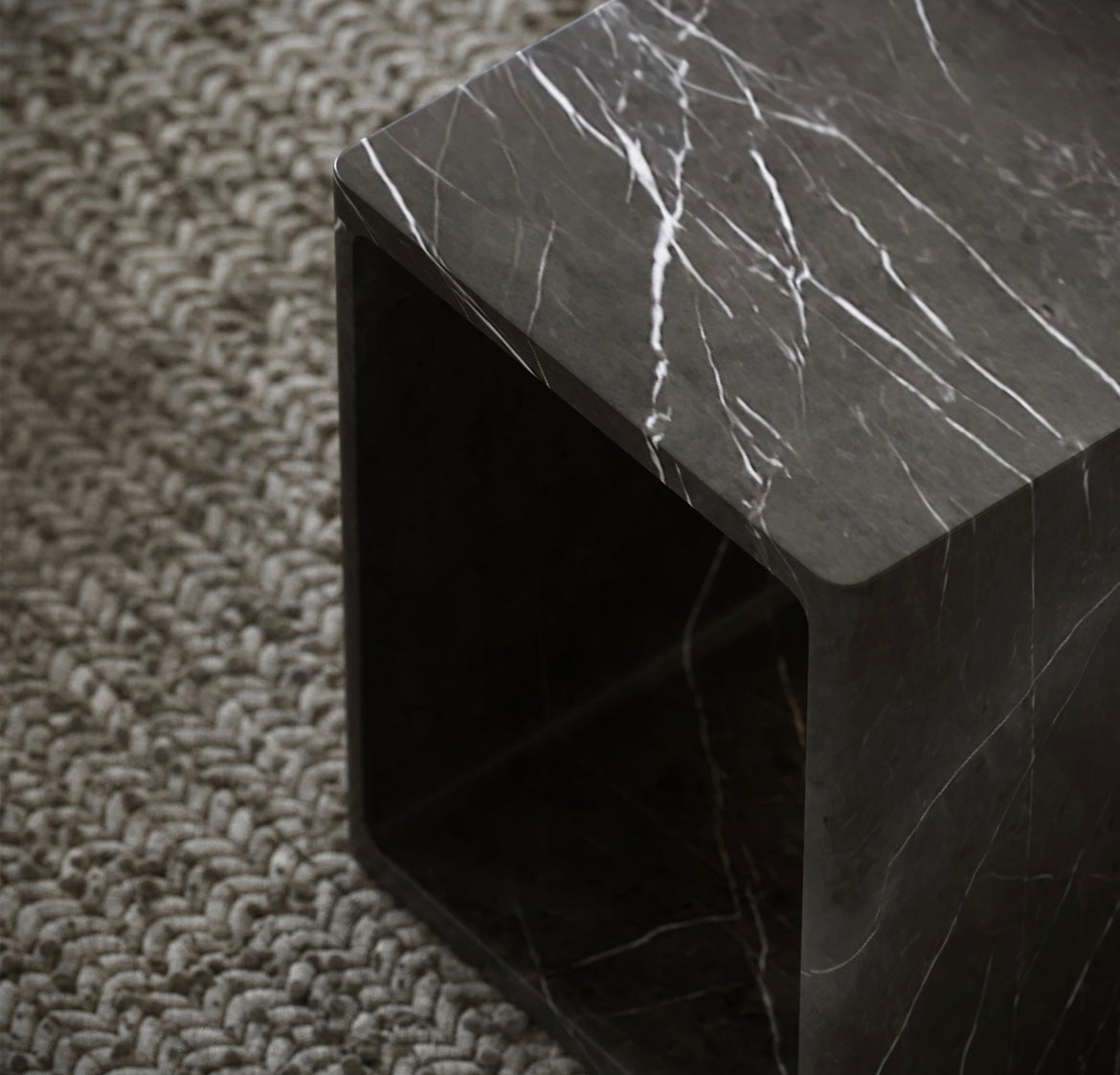 AZZURRA PIETRA GREY MARBLE SIDE TABLE 400MM