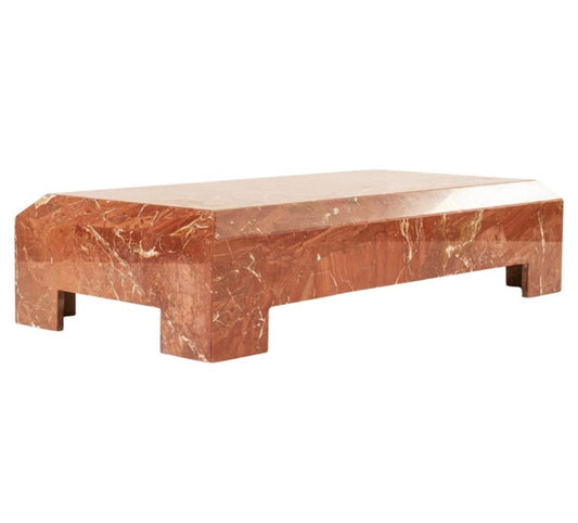 Red Roja Stone Marble Cocktail Table, Coffee Table