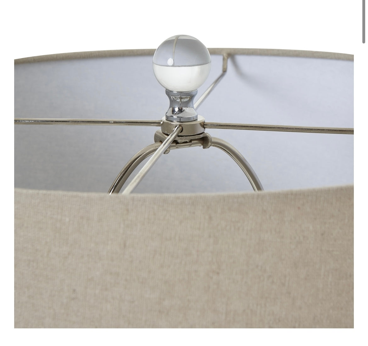 Grey Glass Table Lamp With Linen Shade