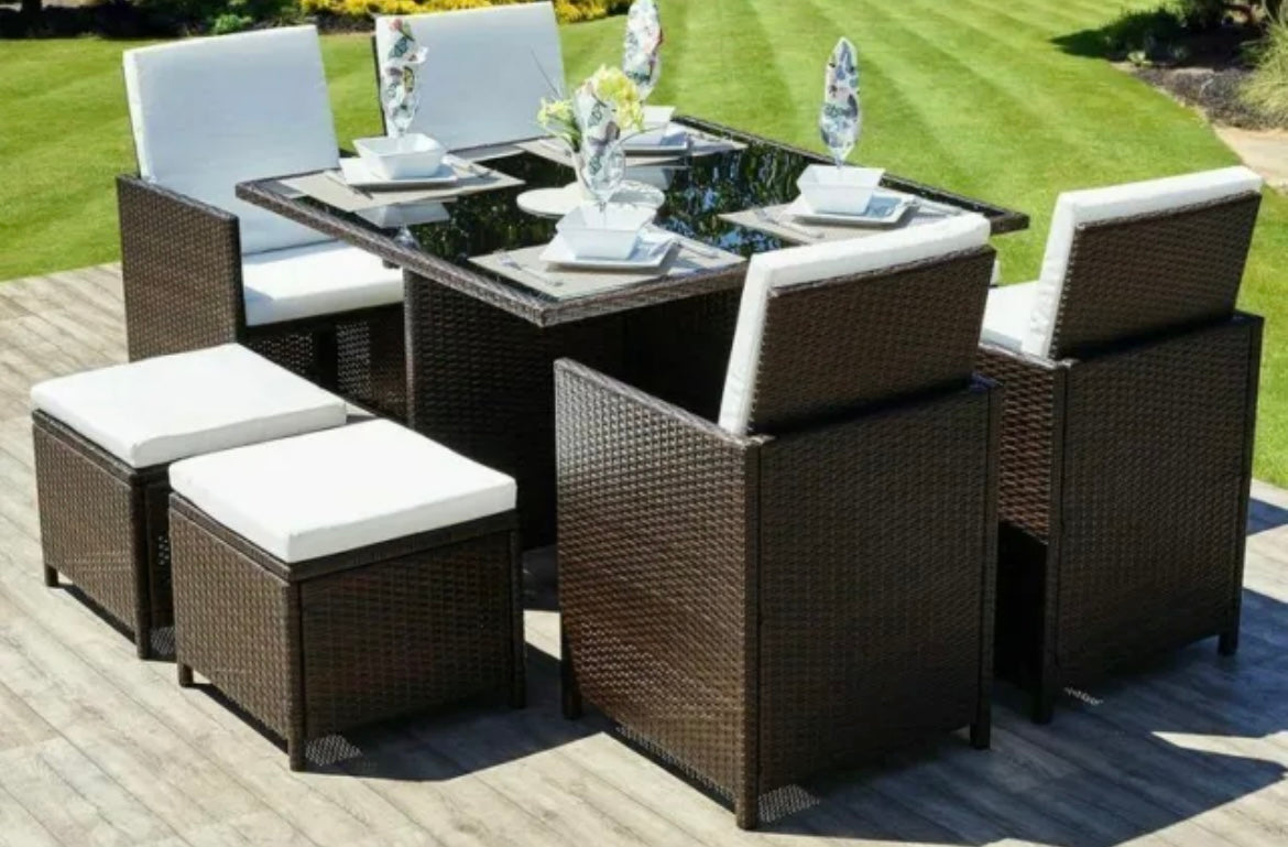 Cotswolds CUBE RATTAN GARDEN FURNITURE SET CHAIRS SOFA TABLE