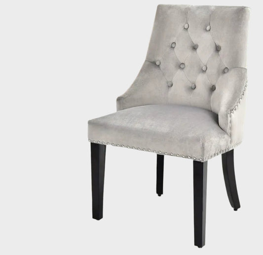 Silver High Wing Ring Backed Dining Chair