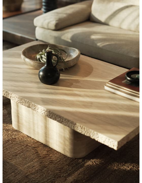 Ramsey Coffee Table, Travertine