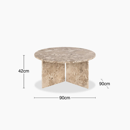 Latte Marble Round Coffee Table