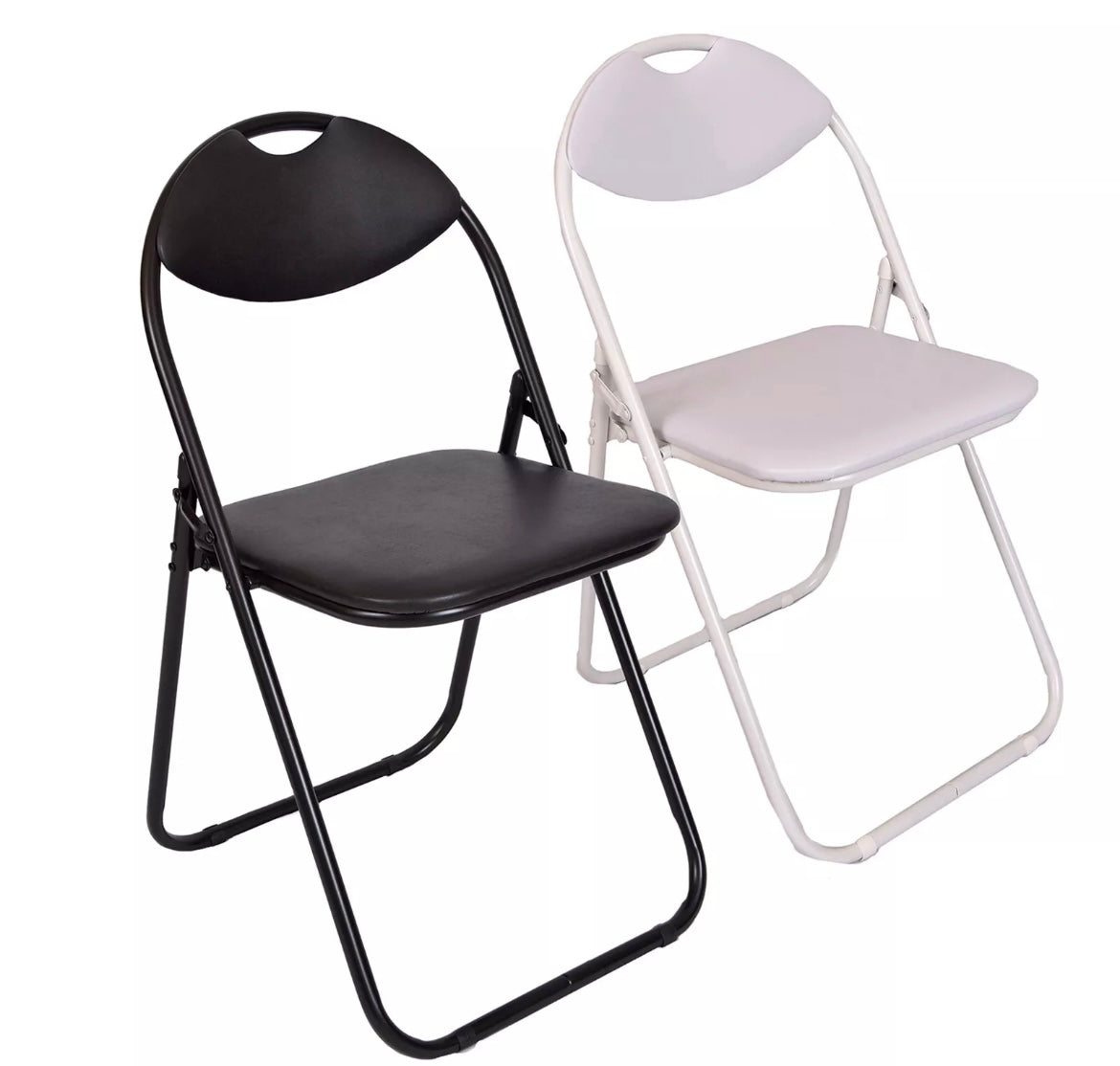 Folding Chairs, Round Foldable Metal School, Event, Dining Chairs with Padded Seat