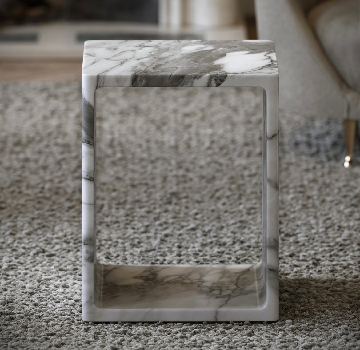 AZZURRA ARABESCATO MARBLE SIDE TABLE 400MM